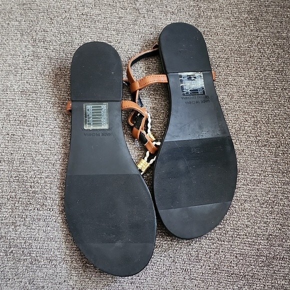 Forever 21 Tan and Black Braided‎ Sandals Size 6 - Picture 3 of 4